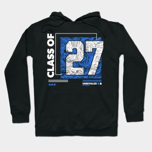Class of 2027 Urban Streetwear // Graduation Class of '27 Blue Hoodie